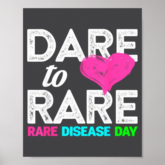 Póster Rare Disease Awareness Shirt - Dare To Rare Diseas (Frente)