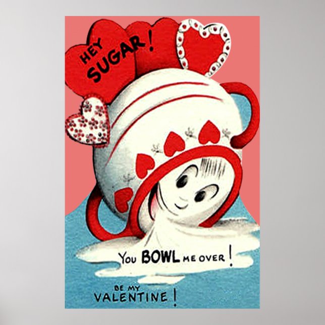 Póster Raro Cute Gracioso Sugar Bowl Corazón San Valentín (Frente)
