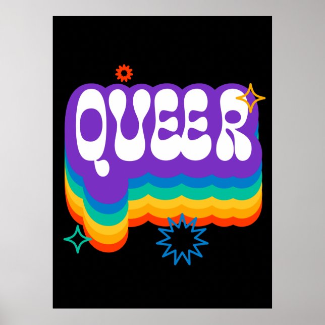 Póster Raro. LGTB+Orgullo. Arcoiris. (Frente)