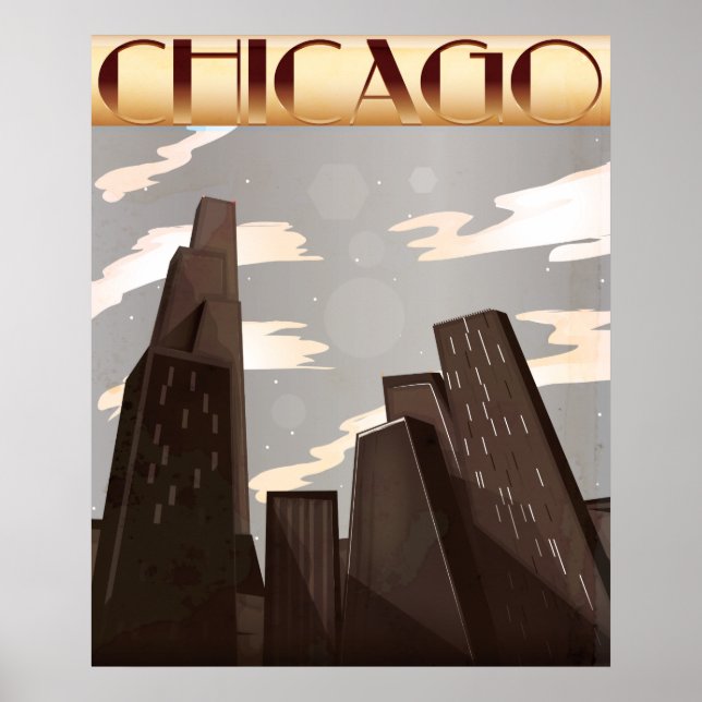 Póster Rascacielos de Chicago (Frente)