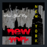 Póster Rascacielos de Manhattan del Pop Art New York City<br><div class="desc">Obra digital al estilo pop contemporáneo - Estatua de la libertad,  rascacielos Poster de arte</div>