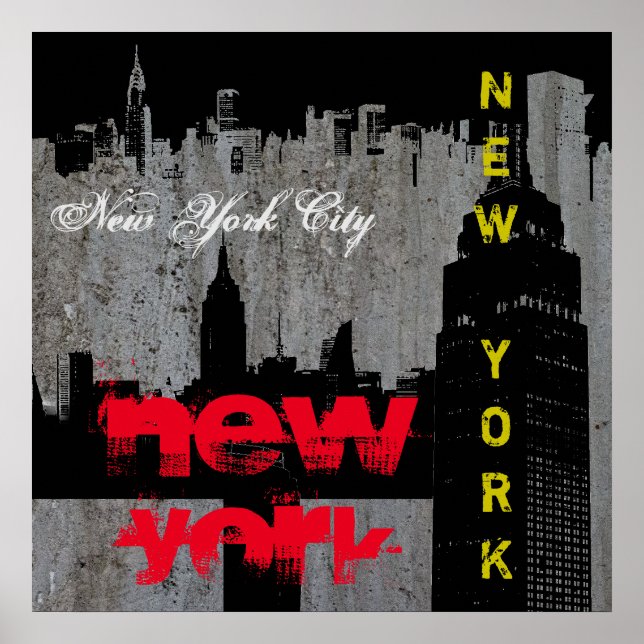 Póster Rascacielos de Manhattan del Pop Art New York City (Frente)