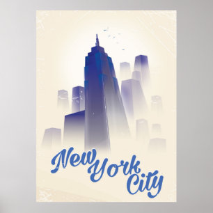 Póster Rascacielos de Nueva York cartel de viaje vintage