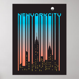 Póster Rascacielos de paisajes urbanos de Nueva York