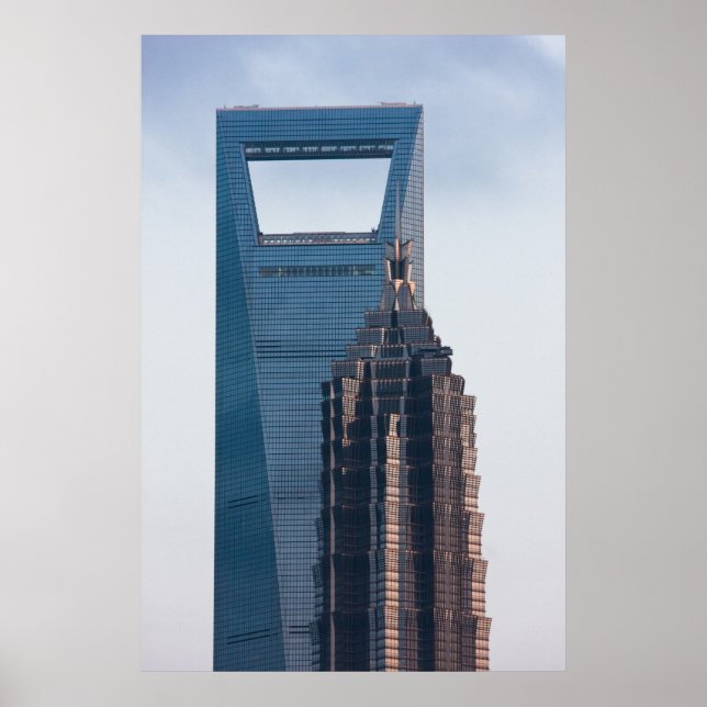 Póster Rascacielos de Shanghai China (Frente)