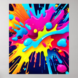 Póster Rasgos de pintura fluorescente dinámica