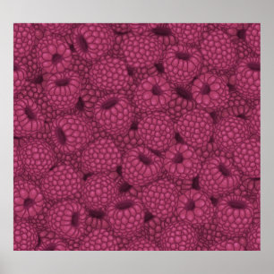 Póster Raspberry Vintage: Sweet Wrap Design.
