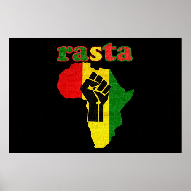 Póster Rasta Africa y Black Power Canvas Imprimir 48 por  (Frente)