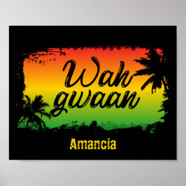 Póster Rasta jamaiquino Wah Gwaan Patwah Phrase