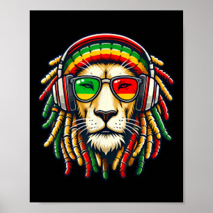Póster Rasta Reggae Music Lion Jamaica