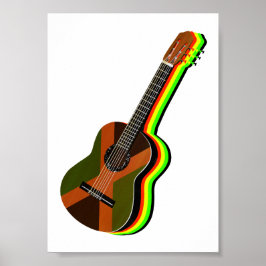 Póster Rastafarian Reggae Guitar Jamaica