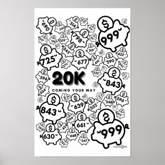 Póster Rastreador de ahorros anual: ahorre $20.000 en 52