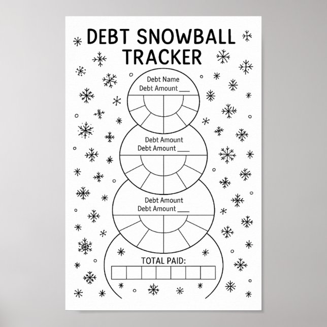 Póster Rastreador de bola de nieve de la deuda financiera (Frente)