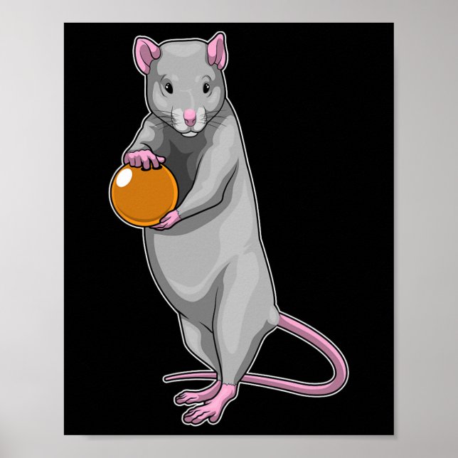 Póster Rat Bowling Bowling Ball Sports  (Frente)