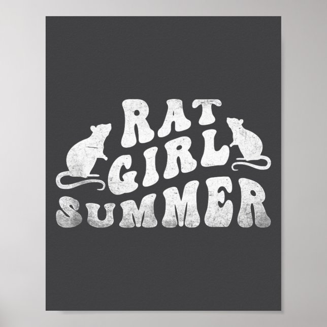 Póster Rat Girl Summer, Animal Lover, Hello Summer, Funny (Frente)