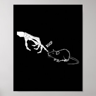 Póster Rat Scary Skeleton Hand Boop habló de Halloween