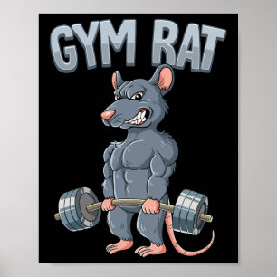 Póster Rata de gimnasia de entrenamiento de peso