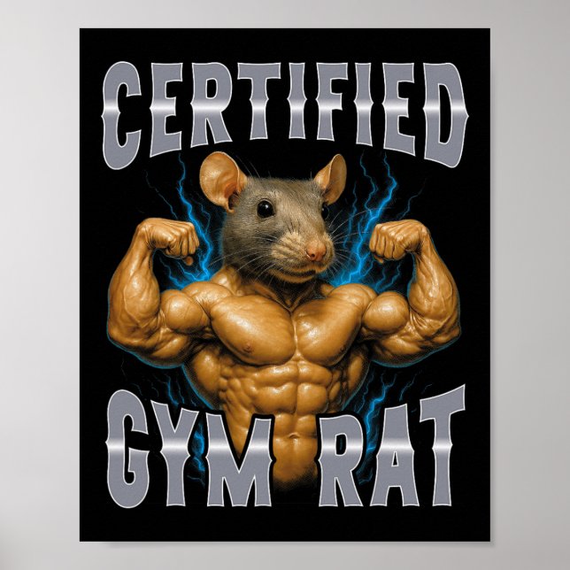 Póster Rata de Gimnasio Certificada  (Frente)