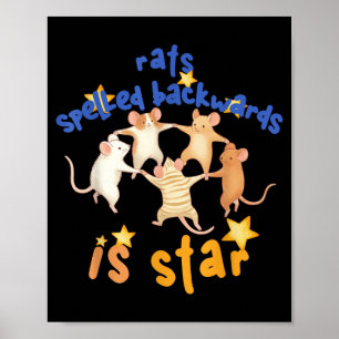Póster Ratas deletreadas al revés es estrella divertido m