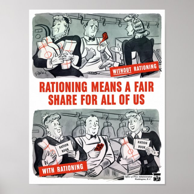 Póster Rationing Means A Fair Share For All Of Us (Frente)
