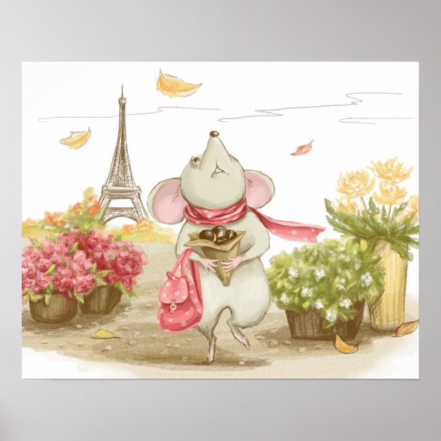 Póster Ratón blanco en París (Frente)