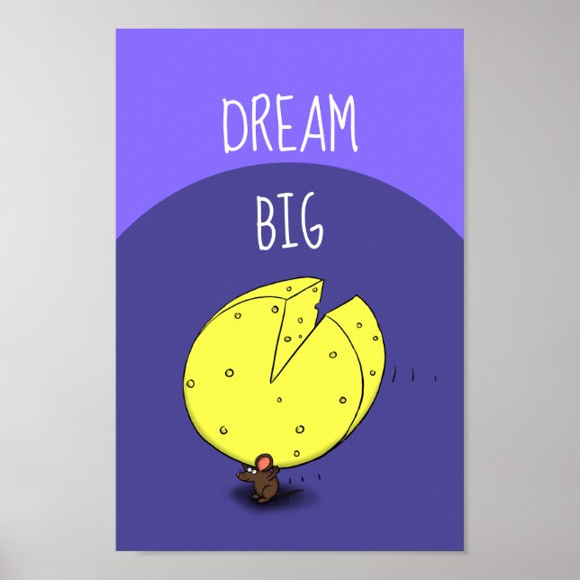 Póster Ratón cortado cargando personalizado de queso (Frente)