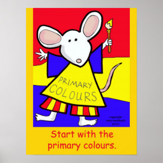 Póster Ratón de colores primarios por Vera Trembach