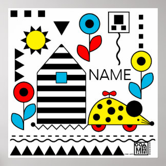 Póster Ratón de rueda y Poster de casa - personalizar