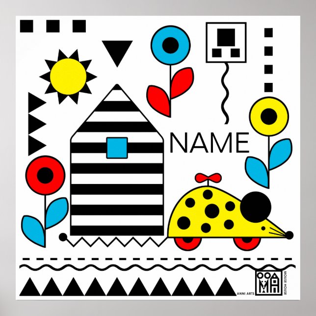 Póster Ratón de rueda y Poster de casa - personalizar (Frente)