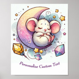 Póster Ratón Lindo Personalizado Durmiendo en una Media L