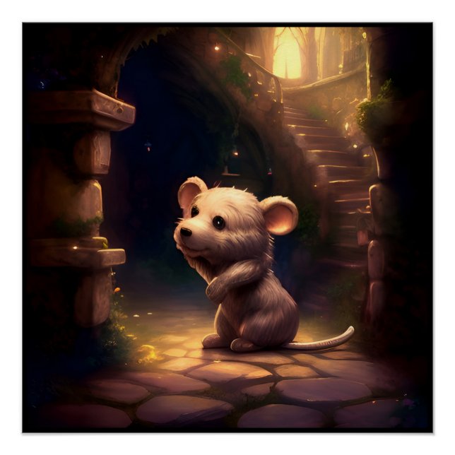 Póster Ratón pequeño adorable (Anverso)
