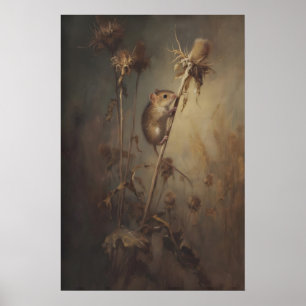Póster Ratón Pequeño en Ramas de Cardo, Botánica Gótica