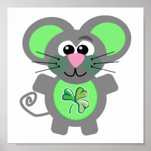 Póster Ratón St. Patty's Day Goofkins