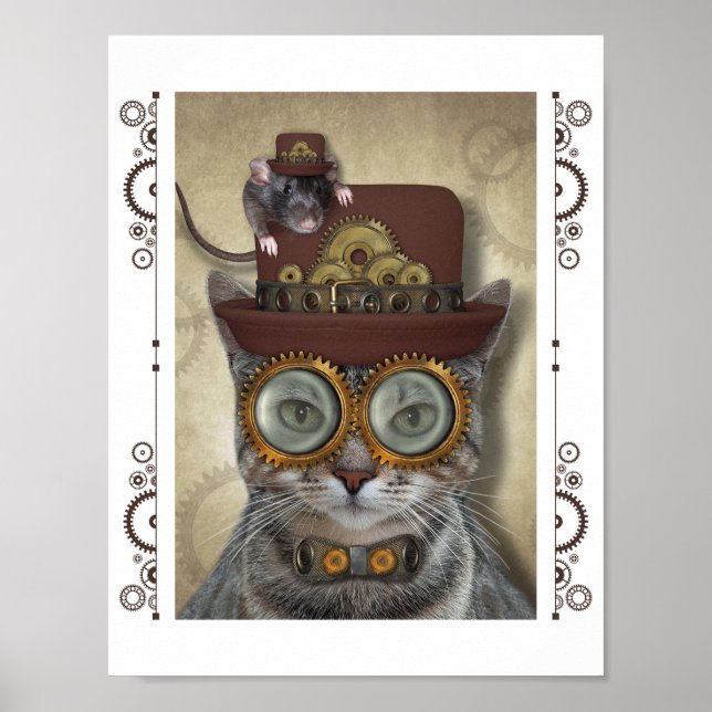 Póster Ratón y gato de vapor (Frente)