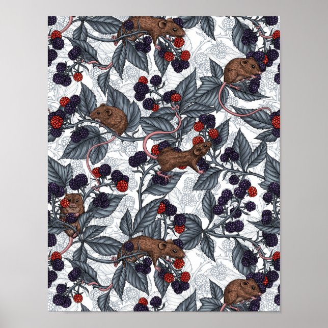 Póster Ratones y moras blancas (Frente)