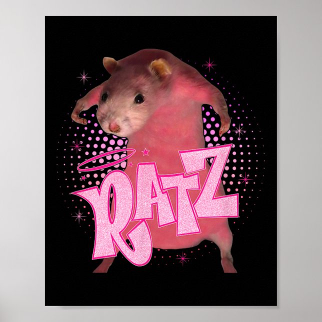 Póster Ratz Fun Ratz Rosa Rat Meme Halloween (Frente)