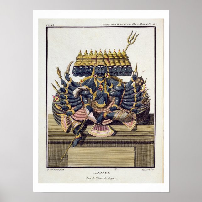 Póster Ravana, rey demonio de Ceilán, de 'Voyage aux Ind' (Frente)