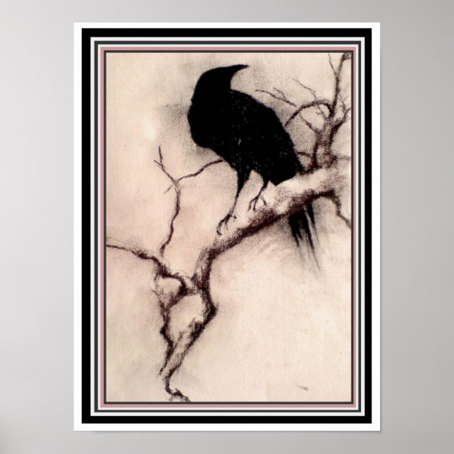 Póster "Raven at Dawn" 12 x 16 Poster (Frente)