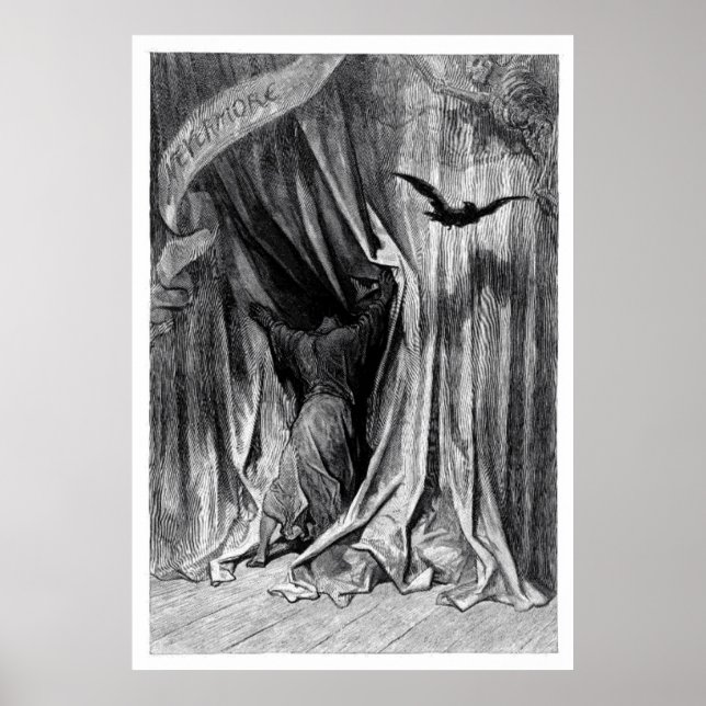 Póster Raven de Edgar Allan Poe - Poster de Nevermore (Frente)