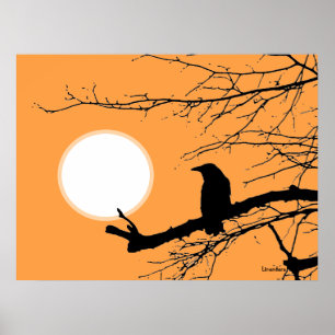 Póster Raven en el Sol del Árbol