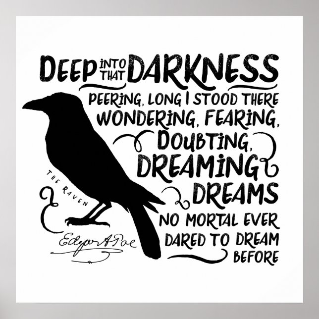 Póster Raven (Profundo en esa oscuridad) de Edgar Allan P (Frente)