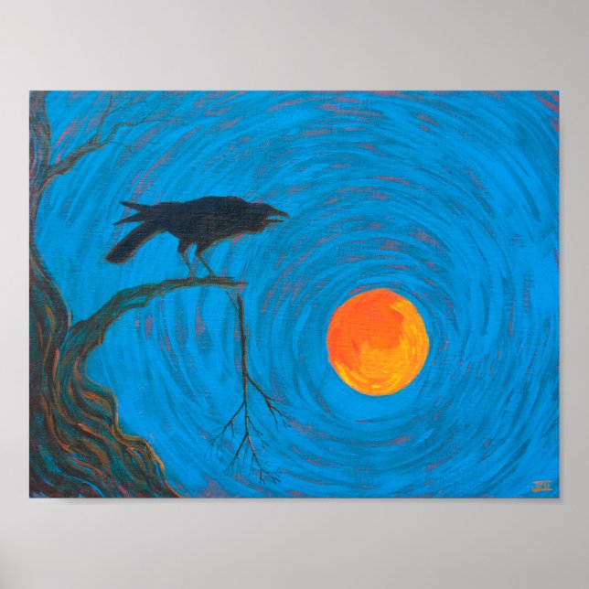 Póster Raven y Luna llena (Frente)