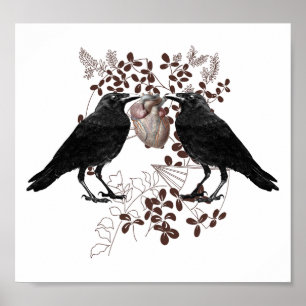 Póster Ravens and Heart
