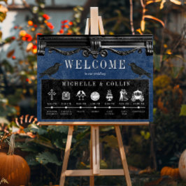 Póster Ravens negras góticas y orden azul de eventos