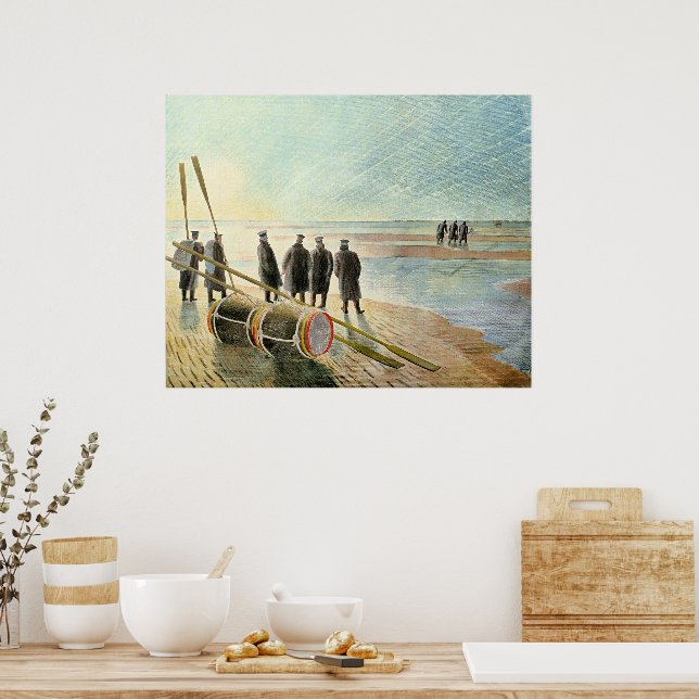 Póster Ravilious - Dangerous Work at Low Tide, (Cocina)