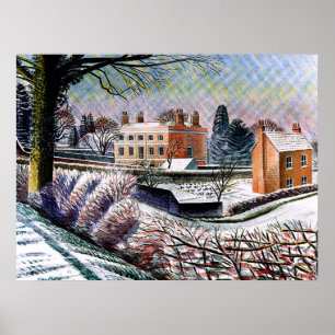 Póster Ravilious - Vicarage en invierno,