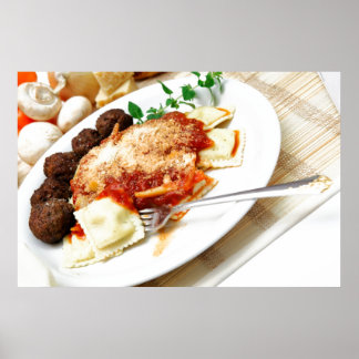 Póster Ravioli Y Carne