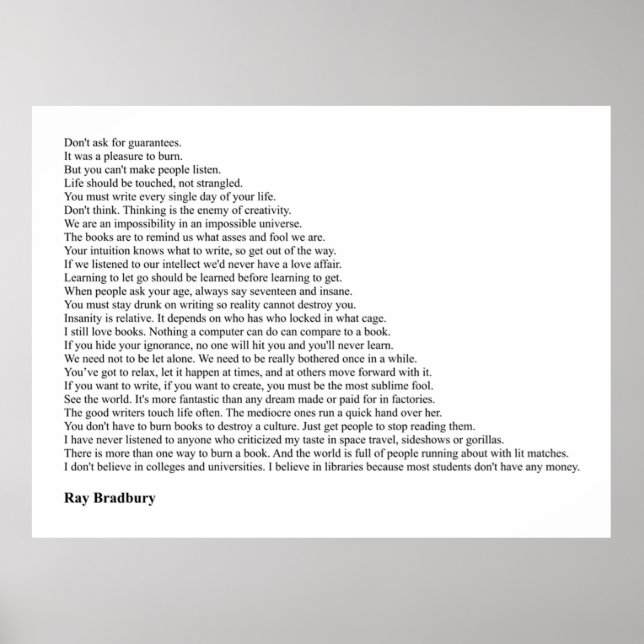 Póster Ray Bradbury Cotes (Frente)