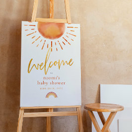Póster Ray of Sunshine Rainbow Baby Shower Signo de bienv