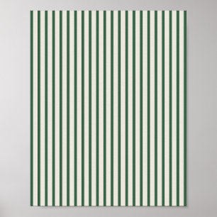 Póster Rayado Verde Y De Crema